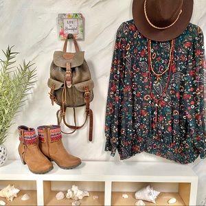 ROOTS vintage BACKPACK-rare 2tone combo-FALL READY